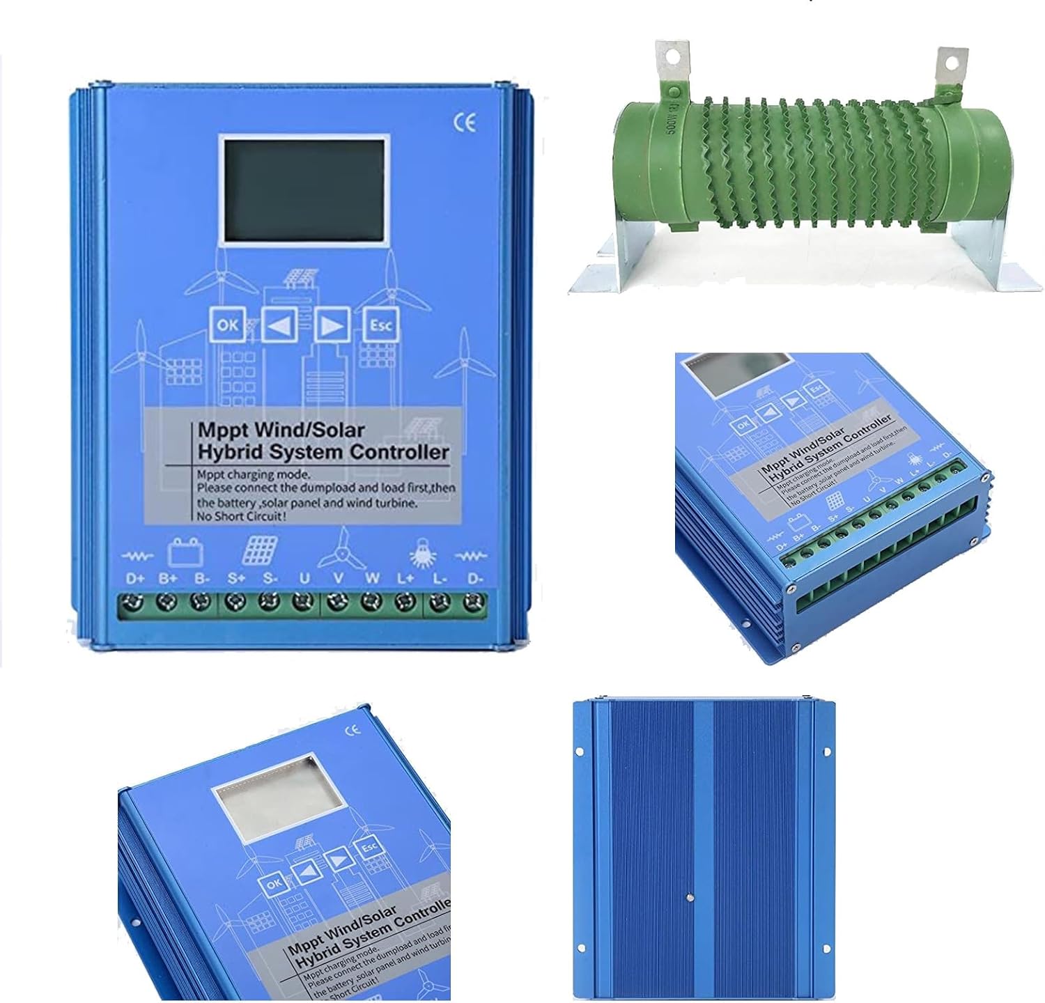 1000W Wind Solar Hybrid Charge Controller, MPPT Auto Switch Regulator for 12V/24V/48V Systems, Boost Controller for Wind Turbines & Solar Energy Management.
