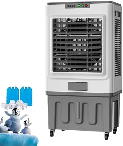 Portable Air Conditioner, Oscillating Tower Fan with Remote, Evaporative Air Cooler with 3 Wind Speeds, Cooling Fan Air Conditioner for Room Office(D)