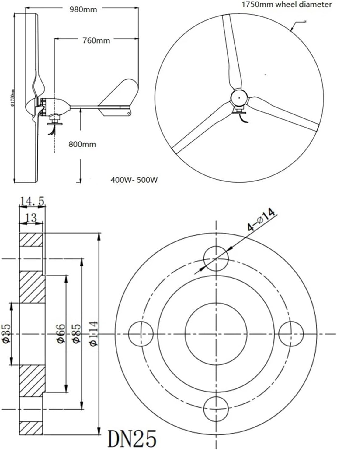 2KW Wind Turbine Generator Home 2000W 12V 24V 48V Horizontal Windmill Wind Turbine Generator with MPPT Controller Inverter Industrial Energy(Off Grid System,48V_2000W)