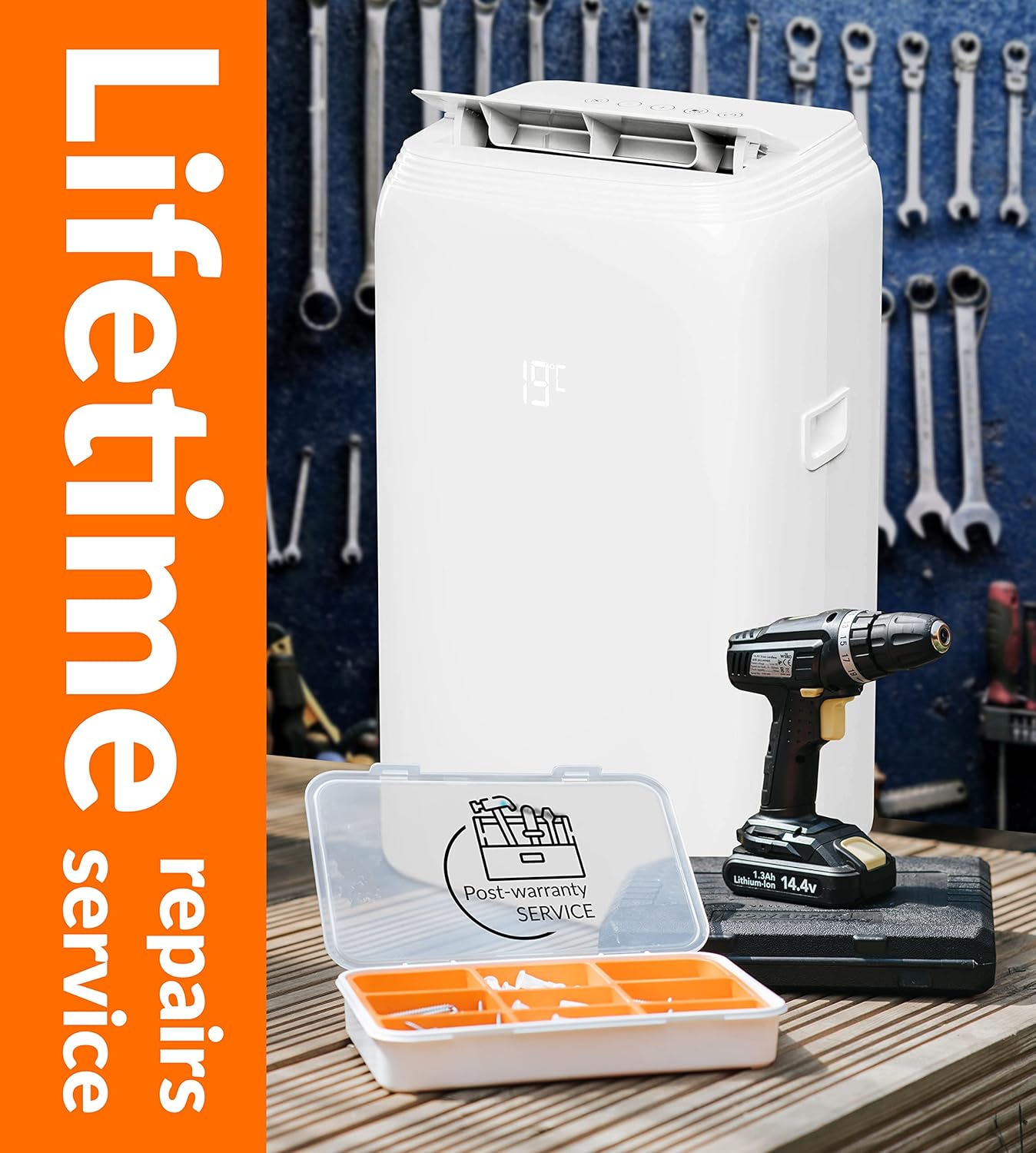 Blaupunkt Moby Blue G 111E (Mod. '21), mobile air conditioner local air conditioner, EU energy class A/A +, white, cold (3.2 kW / 11 kBTU), heating (2.9 kW / 10 kBTU), UV function, dehumidification,