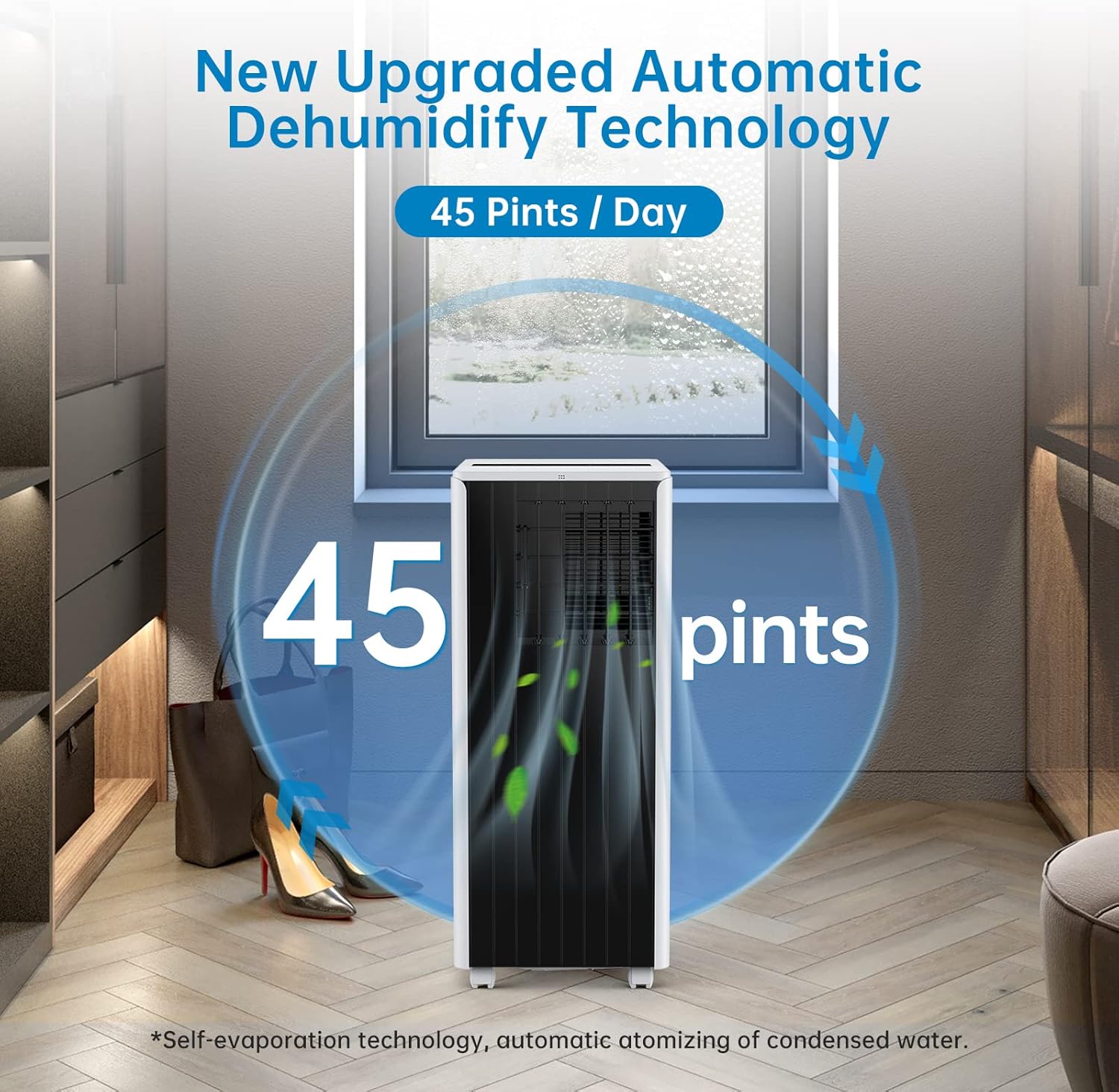 Smart Portable Air Conditioner, 8000 BTU Portable Air Conditioners Room Up to 350 Sq. Ft, 3-In-1 Air Conditioner With Remote Control, 24 Hour Timer, Installation Kit