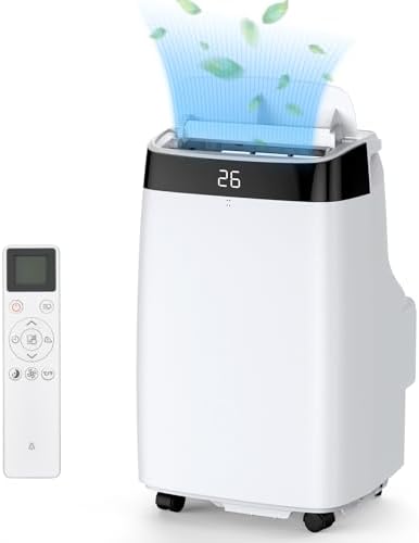 Portable Air Conditioner,10,000 BTU Cools Rooms Up to 450 Sq.Ft. 3 Modes, Remote Control, Easy Installation Kit Included