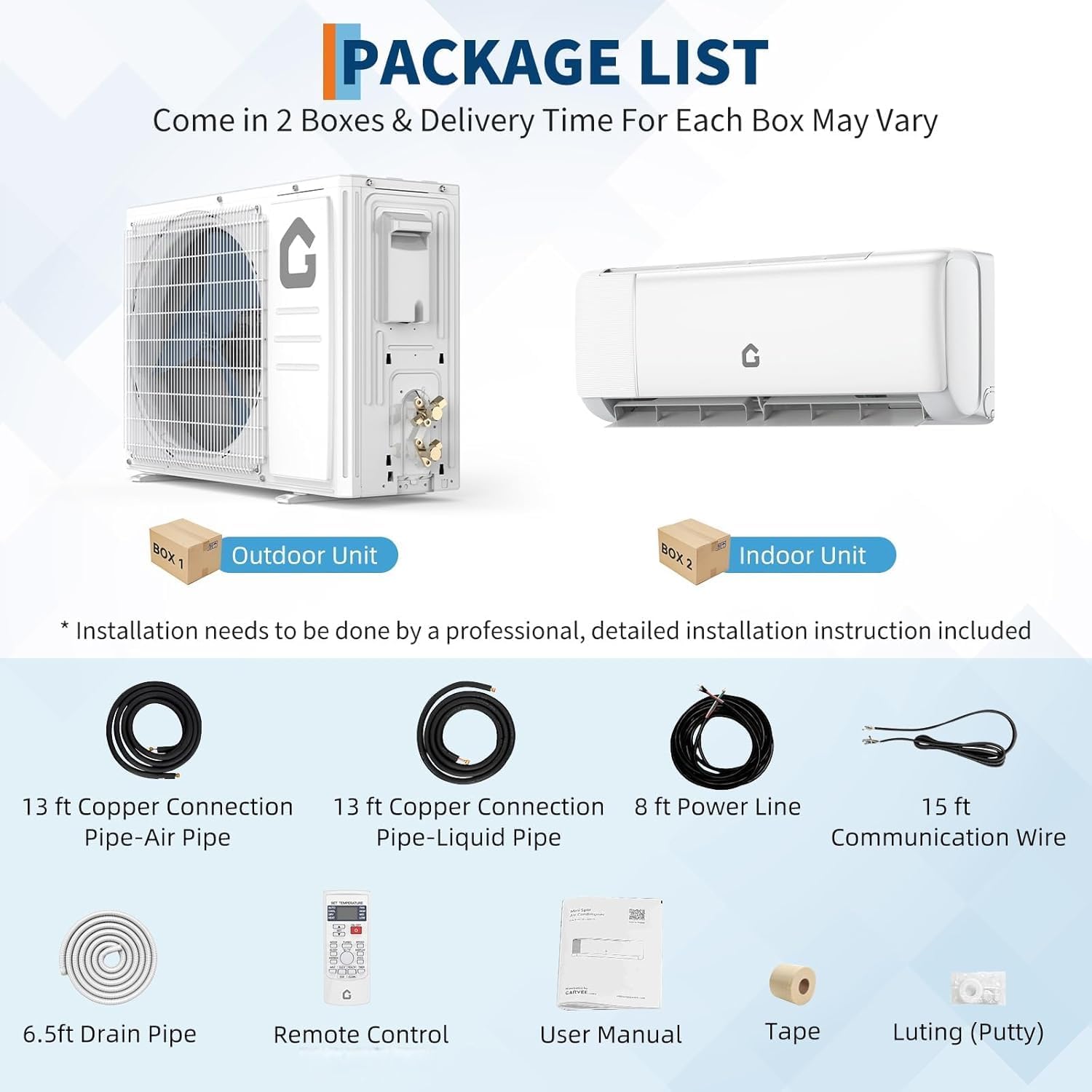 Towallmark 18.5 SEER2 9000 BTU Ductless Mini Split AC with Heater, 230V WiFi-Enabled Inverter Air Conditioner for Rooms up to 450 Sq.Ft, Includes Remote Control