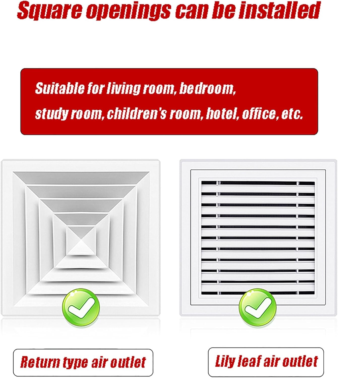 Central Air Vent Deflector, Air Conditioner Deflector, Vent Covers for Home Ceiling, Ceiling Vent Deflector with Hook for Home Office