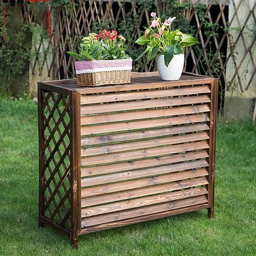 Outdoor Air Conditioner Cover Fence Screen Privacy Screen, Pool Equipment Trash Can Enclosure, Decorative Flower Stand Condenser Protective Cover, Ac Fence For Outside Unit ( Size : 105x47x80cm 41.3