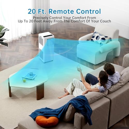 Portable Air Conditioners 8000Btu Air Conditioner With Remote Control, 3-In-1 FreeStand Cooling AC Unit With Dehumidifier, Fan, Cools Room Up to 350 Sq.Ft, 24H Timer, Windows Kit Included