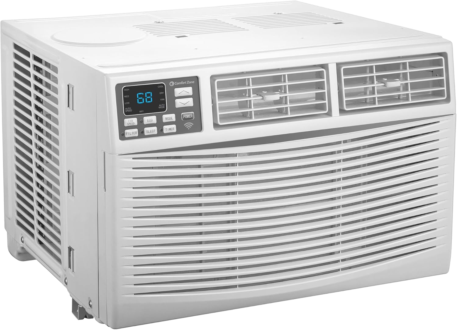 Comfort Zone Window Mounted Smart Wi-Fi Room Air Conditioner with Remote Control, 10,000 BTU, Digital Display, 4 Speed Settings, 4 Mode Settings, 24-Hour Timer, Sleep Setting, and Eco Mode, CZ12759