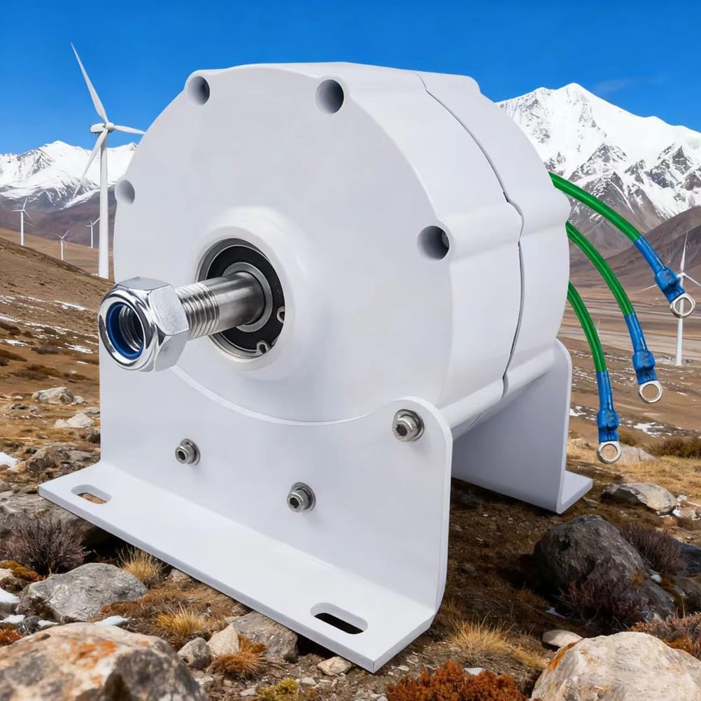 12V- 220V Low Speed AC Alternator Generators,5000W Gearless Permanent Magnet Generator with Base Use for Wind Turbine Water Turbine (White),220v