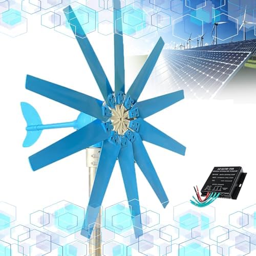 20000W Wind Turbine Generator 12V/24V/48V, Small Vertical AC Three-Phase with MPPT Controller, 10 Blades, Ideal for Home & Factory Power Solutions