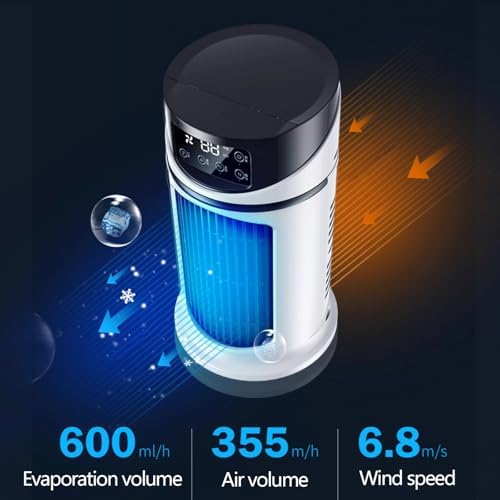 Desk Air Conditioner Small Quiet 6 Speeds Portable Air Conditioners with Timer Cooling Fans That Blow Cold Air for Bedroom Kitchen Office Camping