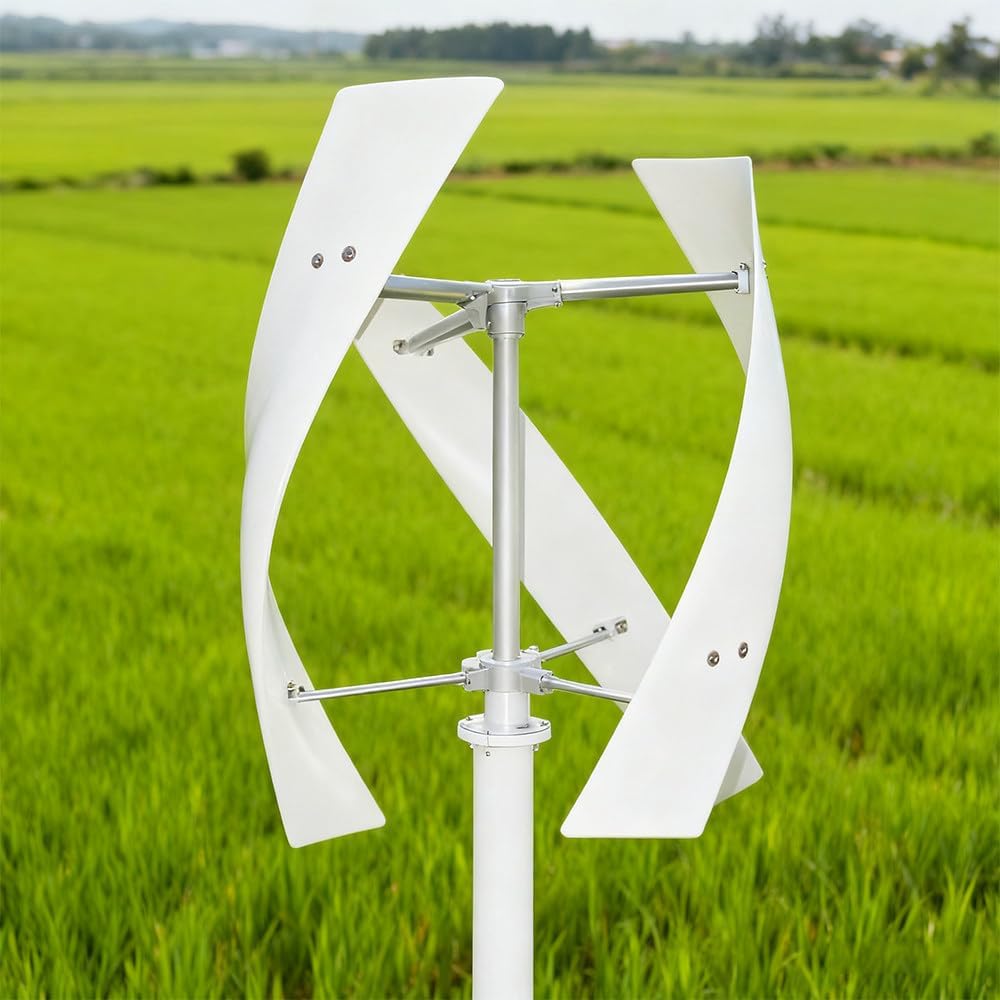 Garden Vertical Wind Turbine Generator Kit,Three Phase Ac Vertical Wind Wind Turbine,Safe Wind Speed 45 M/S,Low Starting Wind Speed,for Home Industrial Energy Equipment 100W24V