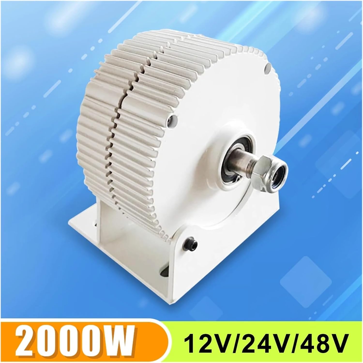 Gearless 2000W Permanent Magnet Generator 12V 48V for Low-Speed Household in Wind Turbines and Water Turbines Industrial Energy(with Base,12V_2000W 500RPM)