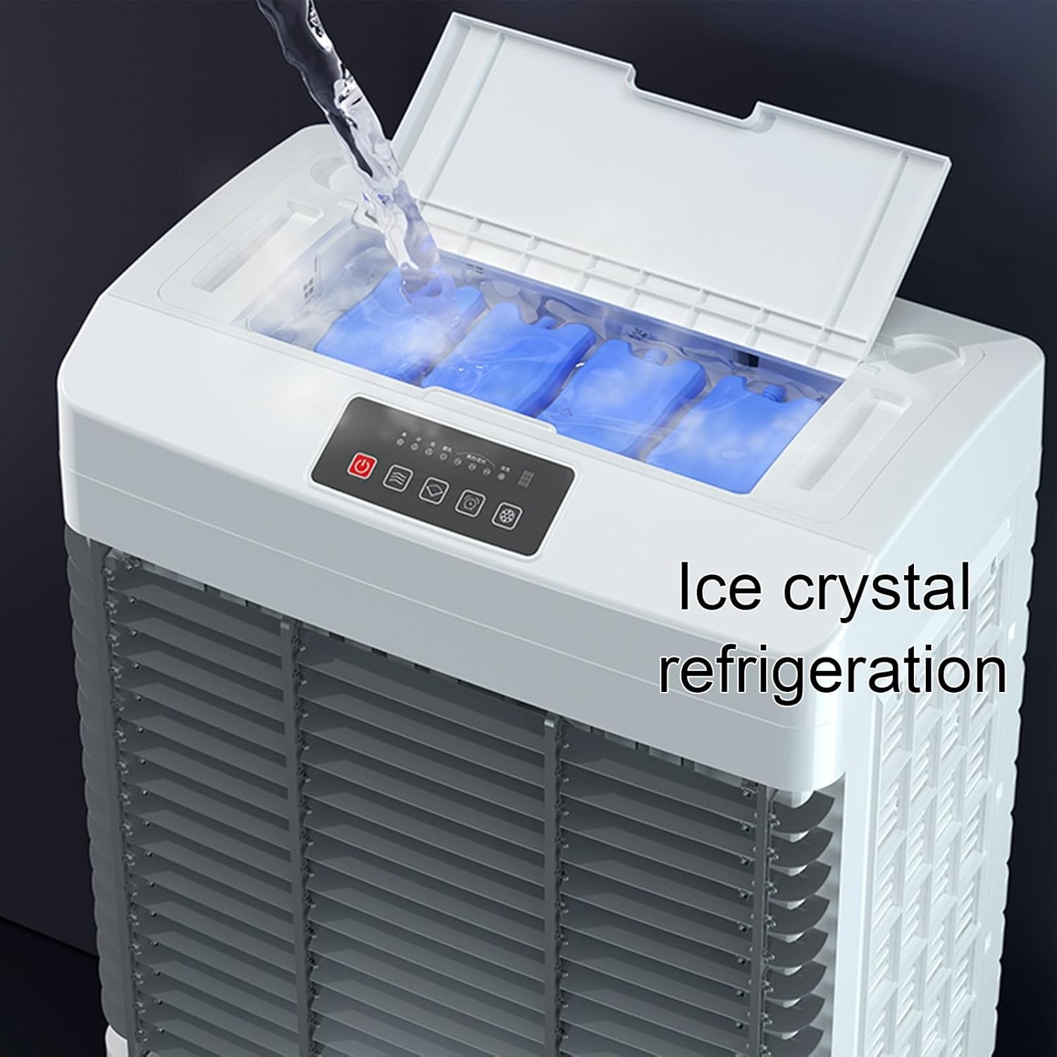 Dual Tank Air Cooler, Portable Air Conditioner with Timer and 4 Ice Packs, 3-Speed Evaporative Cooler for Office Reception Room