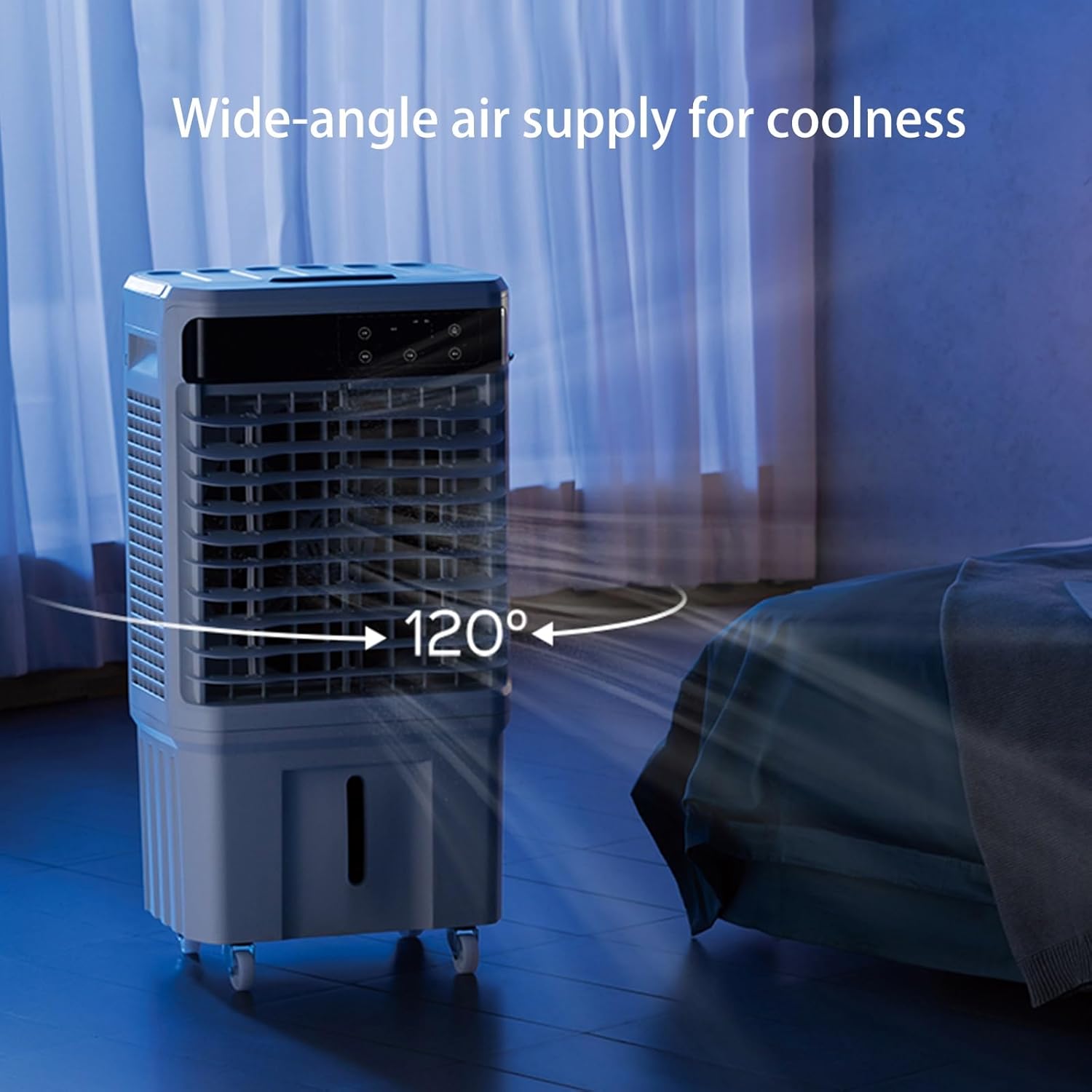 Windowless Air Conditioner, Evaporative Air Cooler with 3 Speeds and Large Water Tank, Portable Swamp Cooler for Room Office