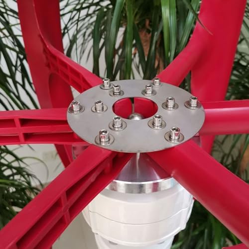 400W Vertical Wind Turbine Generator with Controller - 12V/24V, 5 Blades, Ideal for Home, RV, Boat & Street Lighting - Red, Efficient Renewable Energy Solution