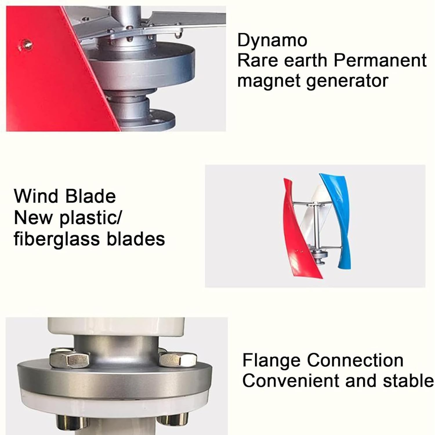 10000W Portable Vertical Wind Turbine 12V 24V 48V Small Windmill Free Energy 220V Household Farm Sent to MPPT Controller