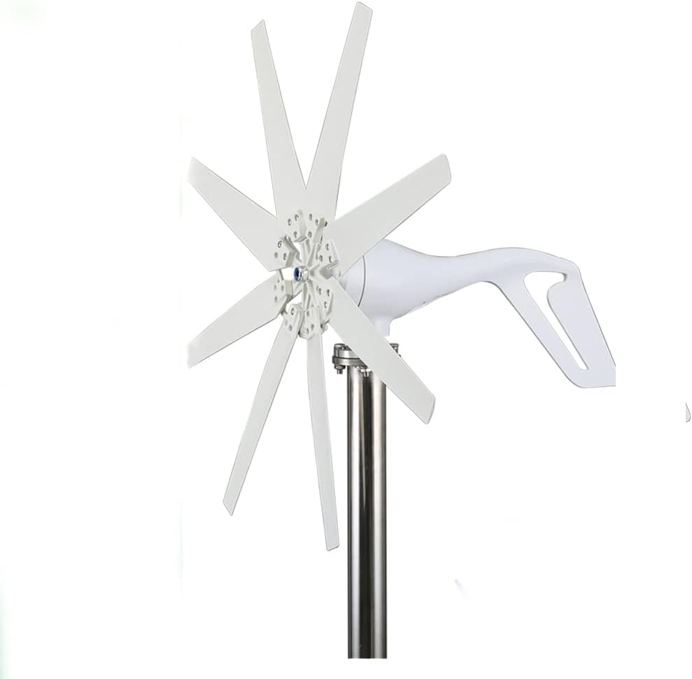 12000W Wind Turbine Generator Kit, 12V 24V 48V Wind Generator Kit with Charge Controller Wind Power Generator for Marine Home(White)