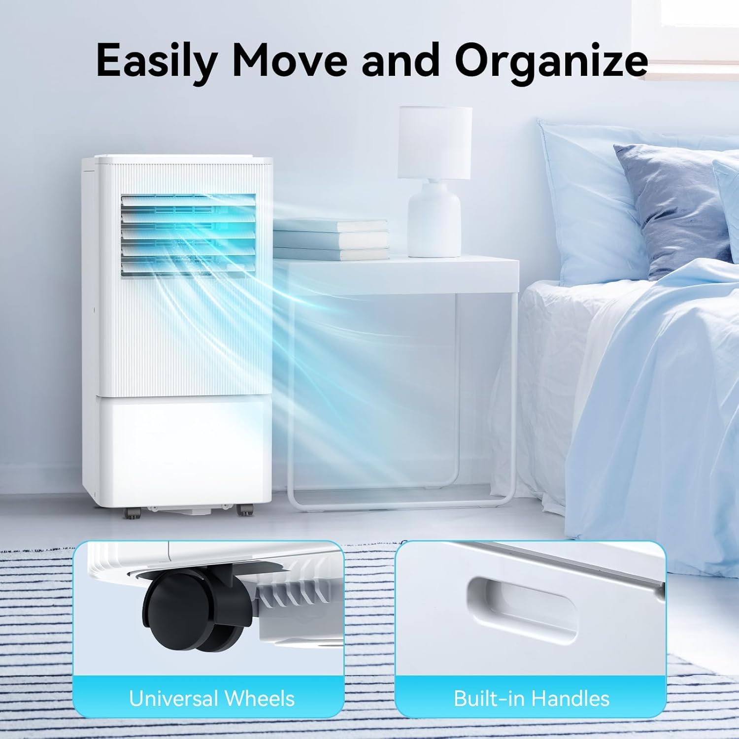 Air Choice Portable Air Conditioner, 10000 BTU Air Conditioner Portable for Room Up to 450 Sq.Ft, Remote Control, 24H Timer, Air Cooling Unit 3-in-1 as Cooler Dehumidifier Fan, Window Kit Included