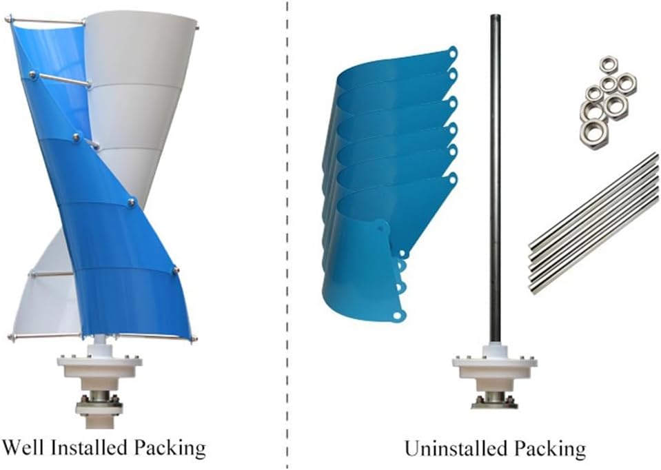 48v, 12000W Vertical Maglev Wind Turbine Generator, 12V 24V 48Vwith Efficient MPPT Controller Wind Turbine Generator Kit Noiseless