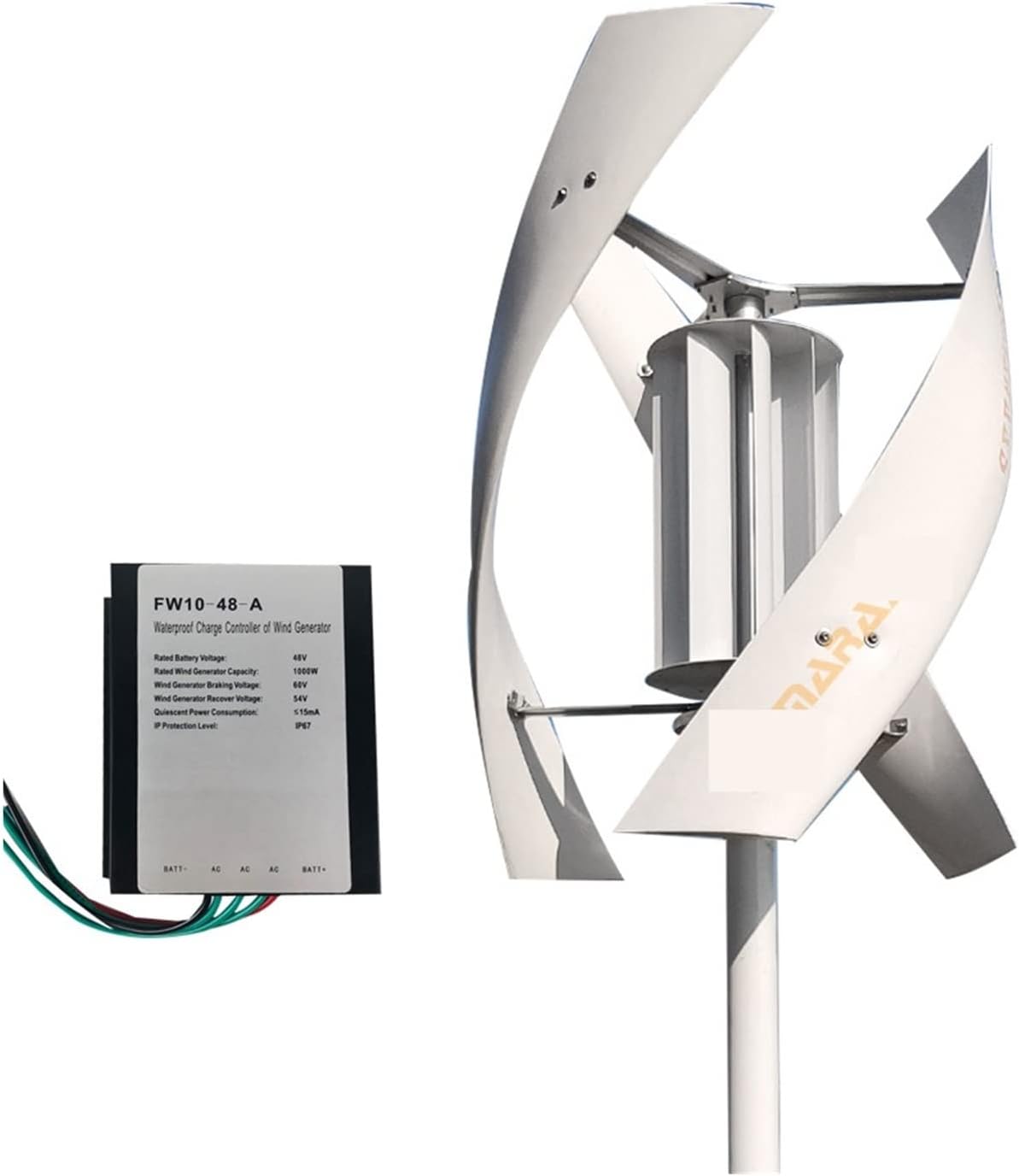 Wind Turbine 2kw Wind Turbine Generator,Vertical Axis Coreless Generator Kit 24v 48v Wind Turbine With Low Rpm Permanent Magnet Alternative Generator (Color : Hybrid control, Size : WHITE_48V_2000W