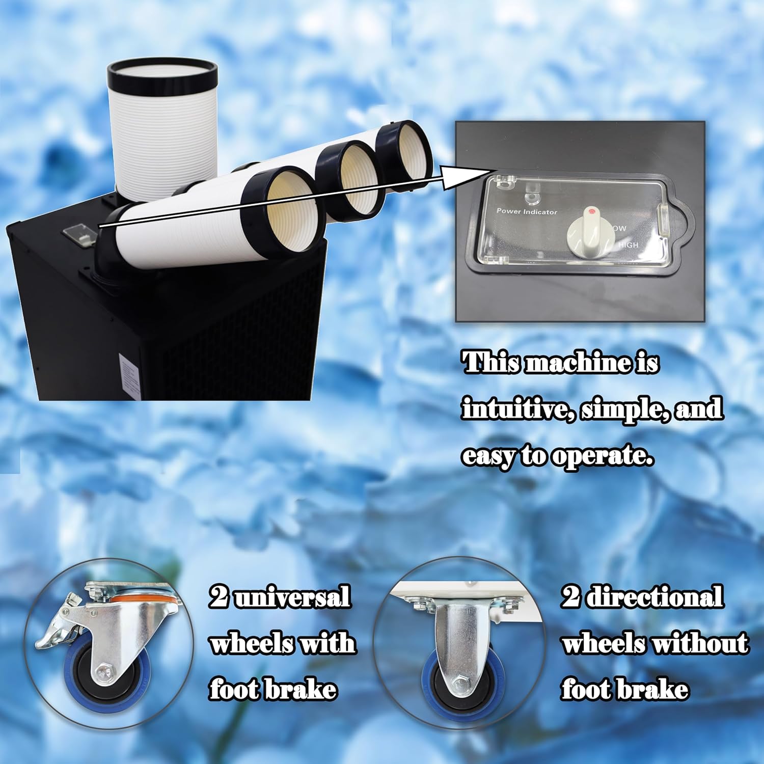 220V Industrial air conditioner for Industrial Cooling Workshop and Equipment Cooling Three-Tube 220V 2500W