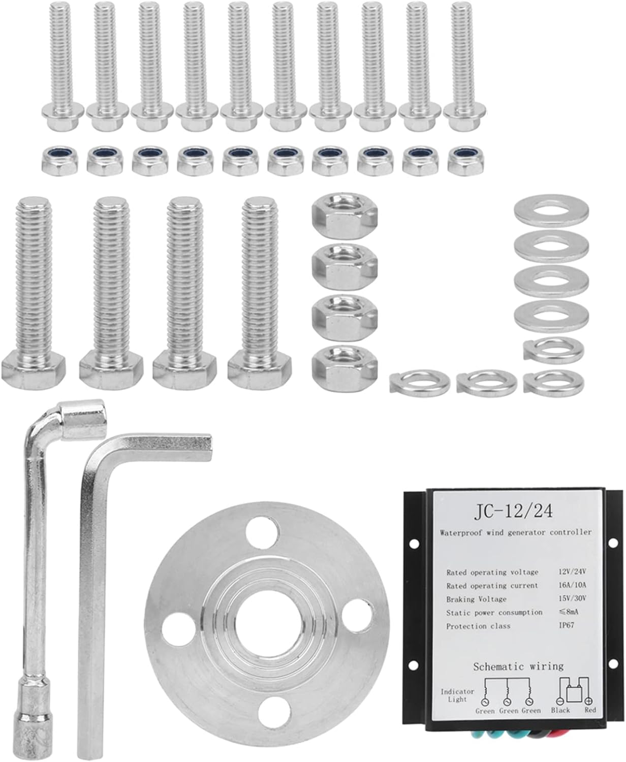 Jeanoko 100W 5 Vane/Wing Wind Kit Power Supply for Patio Huts Blue Plastic Material (Black #16)