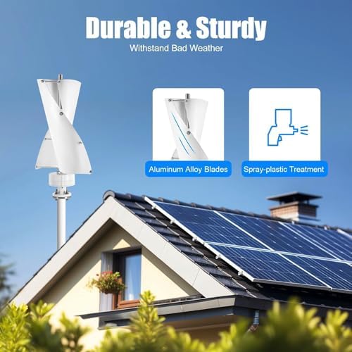 14000W Vertical Wind Generator, 2-Blade Magnetic Levitation Turbine, Waterproof Charge Controller, Efficient Home Energy Solution, 12V Renewable Power for Off-Grid Use