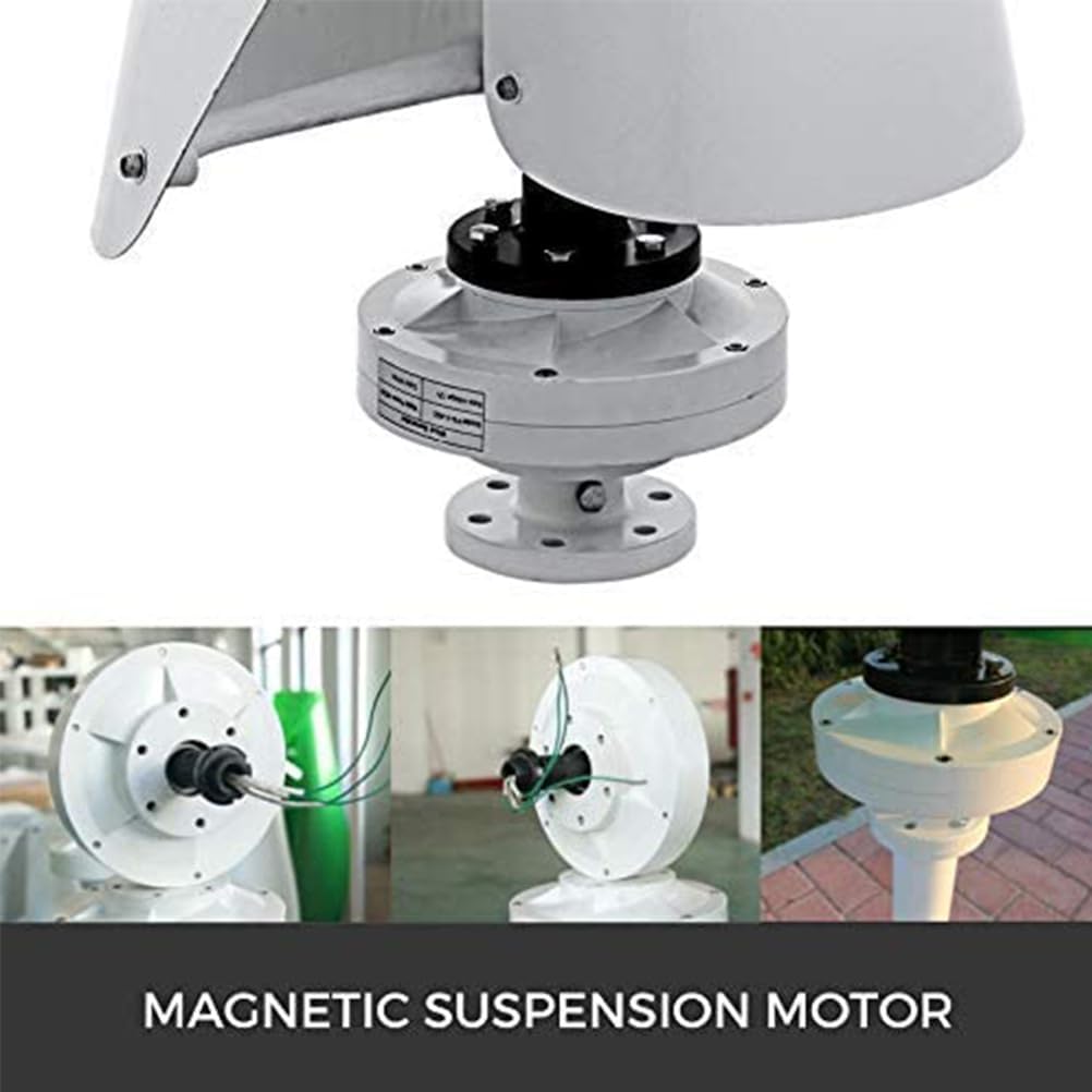 24v,﻿48V15000W 2 Blades Vertical Wind Turbine Kit, Low Wind Speed Starting Wind Power Generator with Controller Suitable for Home, Farm, Rvs, Boats