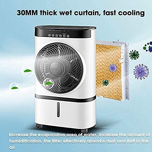 Air Cooler for Home Office Evaporative Coolers Portable Air Conditioner 7L Water Tank Mute Air Humidifier Cooler Timer Remote Control Mobile Air Conditioner Cooling Fan