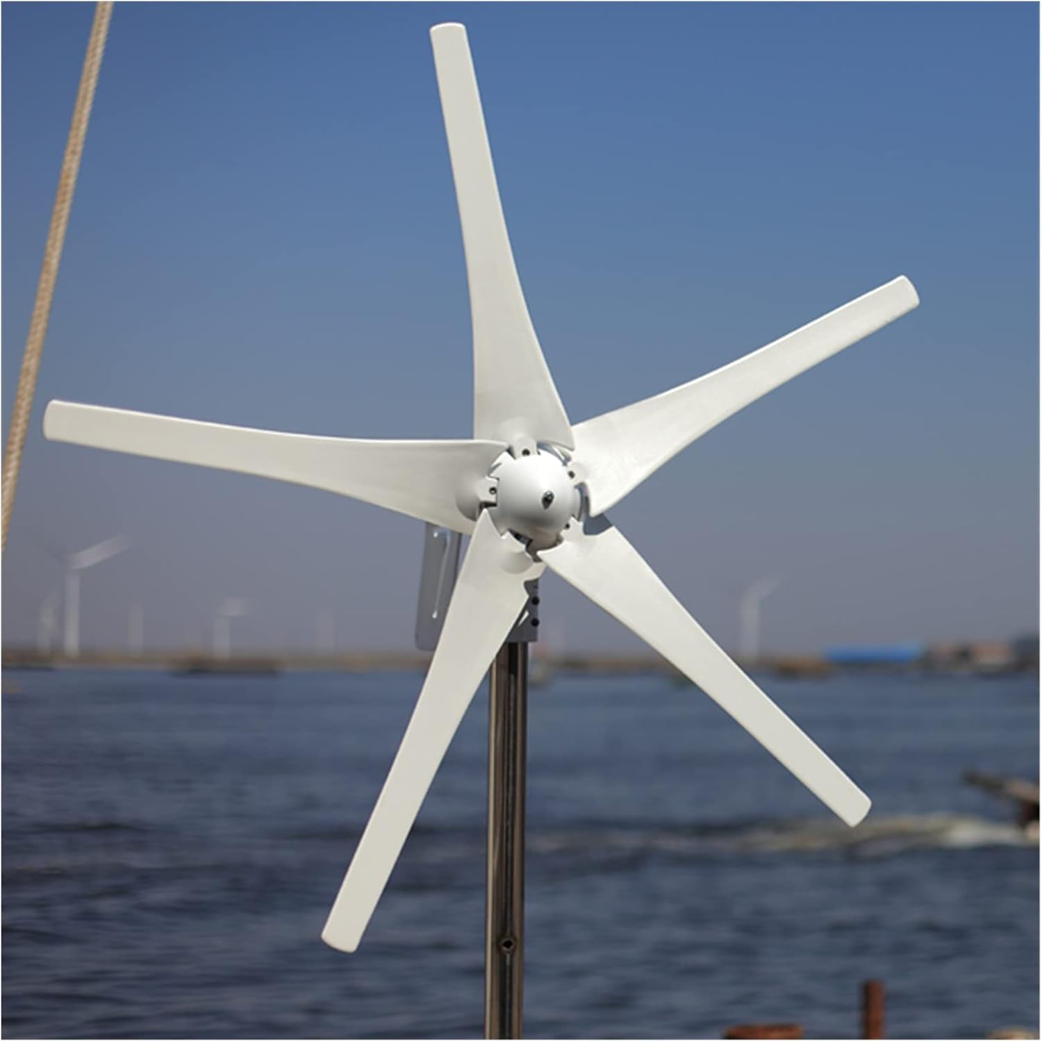 Wind Generator, 400W AC12 24V 5 Blades Wind Turbine Generator For Power Generation,for Home, Farm, RVs, Boats(6 Blades,HYBRID CONTROLLER_12)