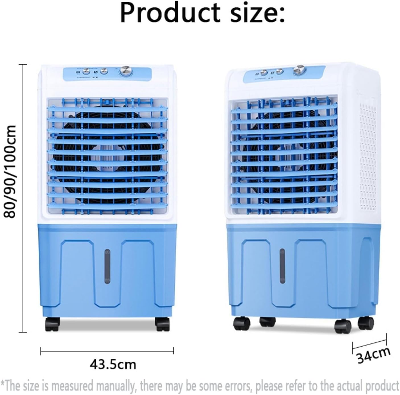 Portable Air Conditioner with 3 Speeds, 120° Oscillation, Large Water Tank, Ice Box Cooling, Quiet Air Cooler for Bedroom, Kitchen, and Rooms(84cm)