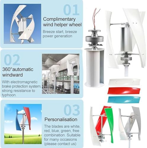 6000W-15000W No Noise Vertical Wind Turbine Generator, 12V/24V/48V Magnetic Levitation with MPPT Controller for Home & Street Lighting Solutions