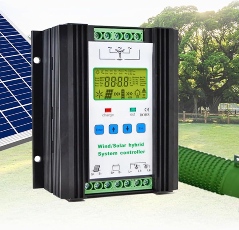 12V,HYZHANHONG MPPT Wind Solar Hybrid Charge Controller, 8000W 12V/24V/48V Boost Charge Regulator with LCD Display and Free Dump Load Accurate,48V