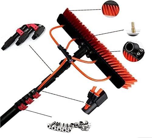 Glass Cleaning Brush Home Water Fed Telescopic Pole Kit Solar Panel Brush Rotating for Photovoltaic Panel，Water Fed Pole Kit 3.6-11M Window Cleaning Pole Window Cleaning Brush Equipment Wind