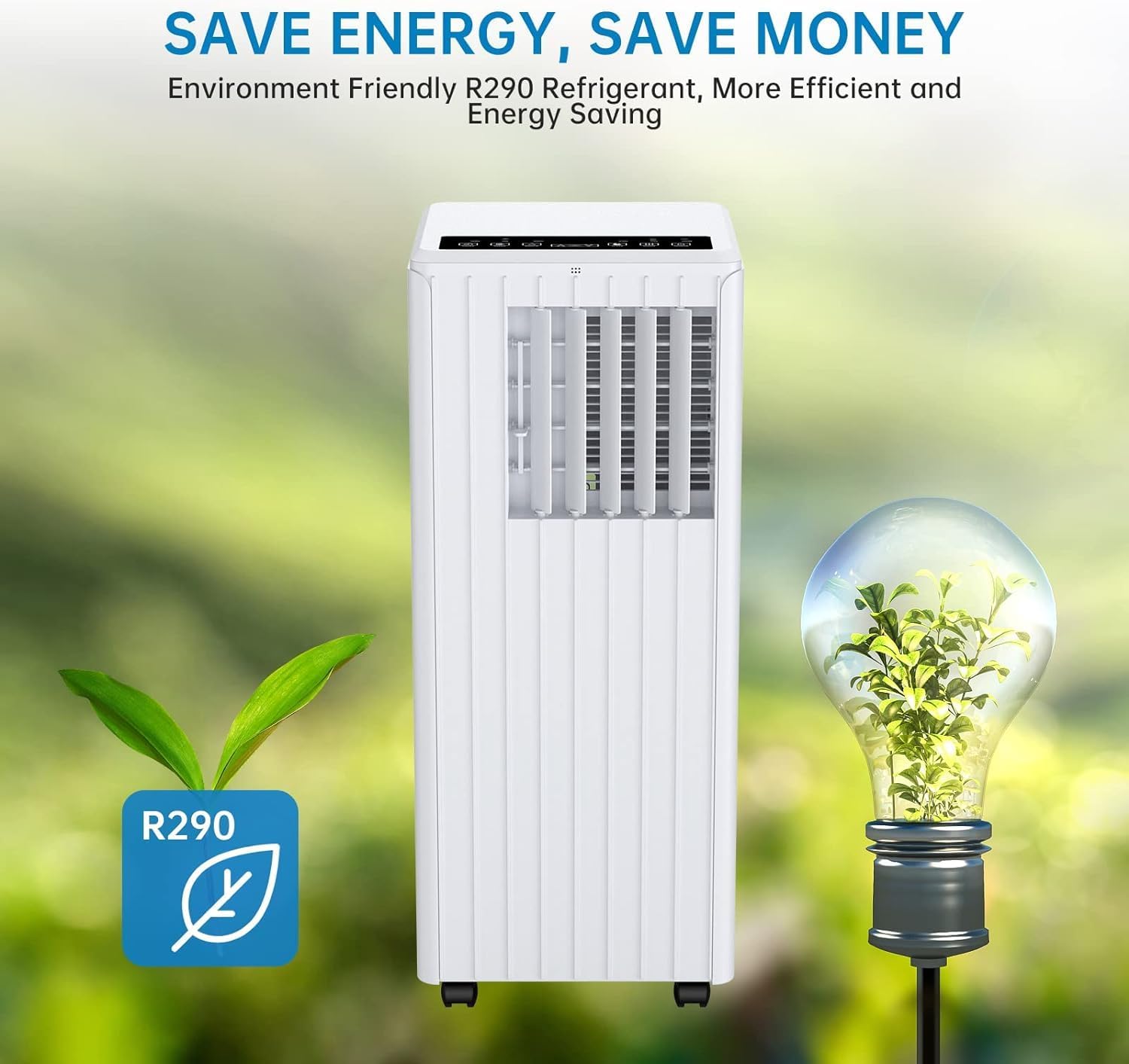 8,000 BTU Portable Air Conditioners for Rooms up to 350 Sq.Ft, 3-IN-1 Portable A/C Unit, Dehumidifier and Fan with Digital Display, Remote Control, Window Installation Kit, 24 Hour Timer & Sleep Mode