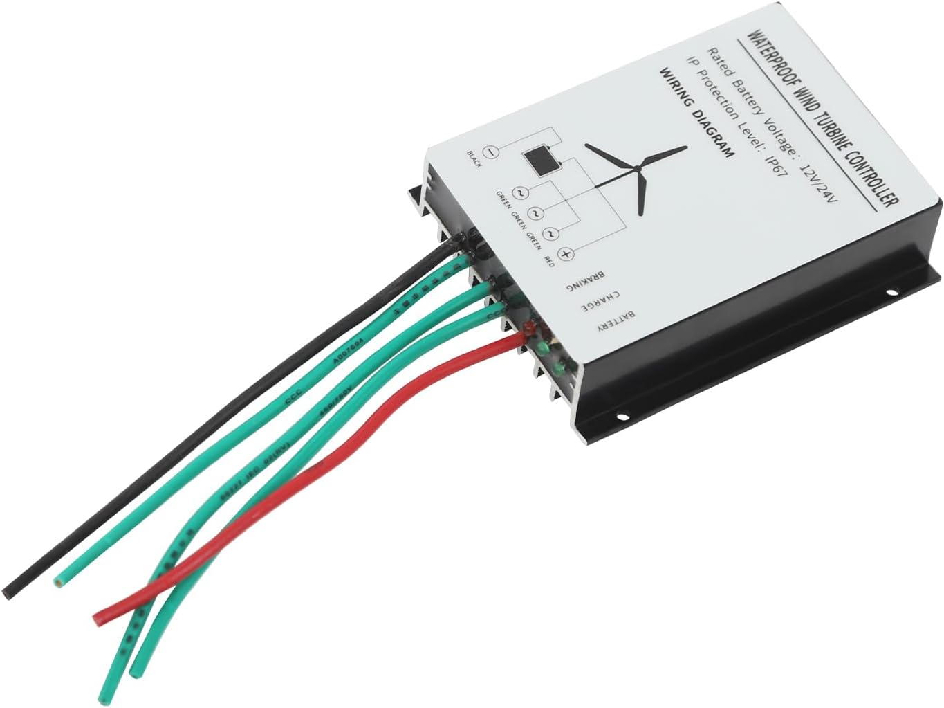 24V Vertical Wind Turbine, 3-Blade Vertical Axis Wind Turbine Generator Kit with Auxiliary Wind Wheel, 100W Wind Power Generator for Home Business Industrial Power Supply (24, Volts)