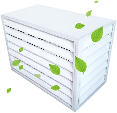 Outdoor Privacy Fence Screen Window Aluminum Air Conditioner Cover for Outside Units, Trash Can Enclosure Flower Stand Decorative Air Conditioning Cover for Patio Lawn (Color : Wh