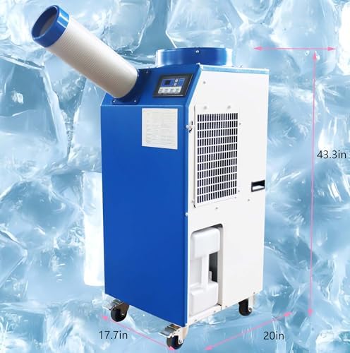 220V Industrial Portable Conditioner Air Flow 480m³/h with Wheels Large Tank Commercial Spot Cooler Adjustable Air Outlet Ideal for Insititute Workshops Outdoor Events 1400W