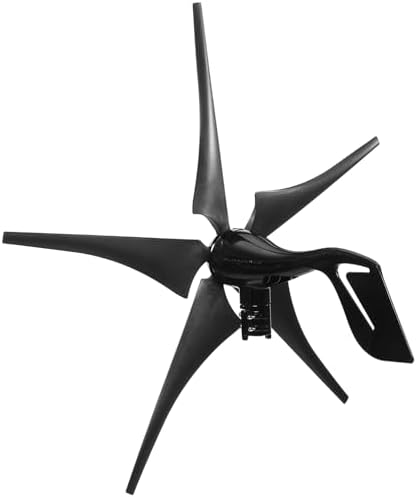 1000W Wind Turbine Generator Kit - Horizontal 12V/24V/48V with Controller & 5 Black Blades, Auto Wind Direction Adjustment, Perfect for Home, Outdoor, Boat & Camping Use