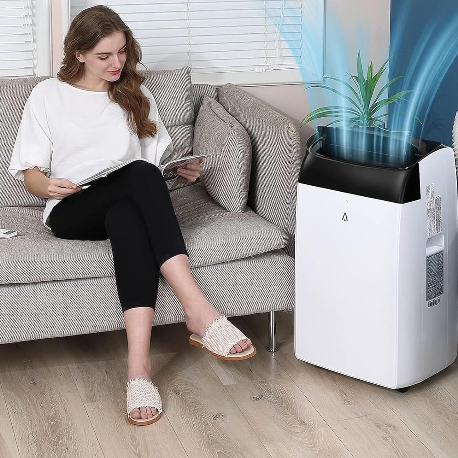 Portable Air Conditioner 14,000 BTU, AC Unit portable Cools up to 750 Sq.Ft, LED Touch Panel/Remote Control/Installation Kits, 3 Speed, Auto Swing, 24H Timer, Quite Air Conditioners for Large Room