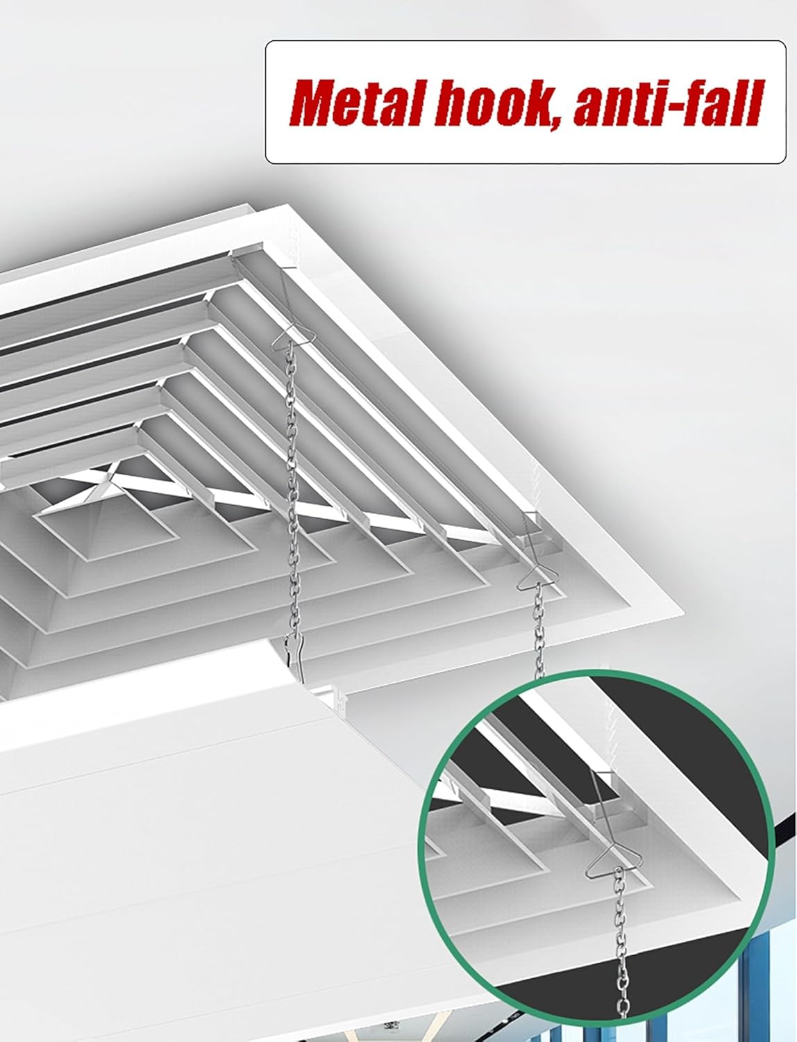 Central Air Vent Deflector, Air Conditioner Deflector, Vent Covers for Home Ceiling, Ceiling Vent Deflector with Hook for Home Office