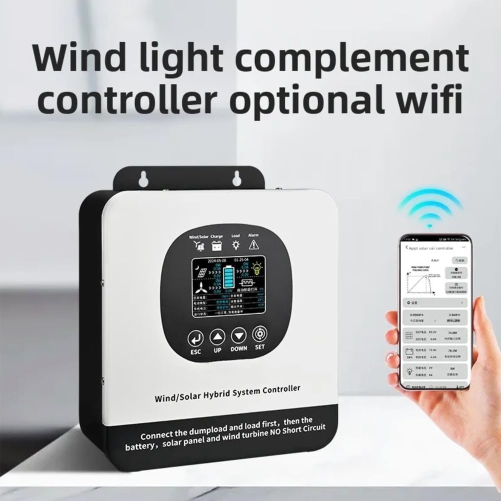 MPPT Wind Solar Hybrid Charge Controller,12000W12V 24V 48V Regulator for Wind Turbine Windmill Charging Battery