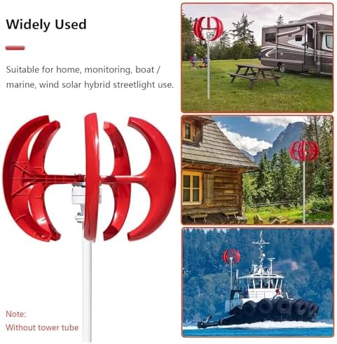 12000W Vertical Wind Turbine Generator Kit, 3 Phase AC Permanent Magnet, 12V/24V/48V/110V/220V, Low Wind Speed Start, 5 Blades, Home/Boat/Motor Home, Controller Included, White