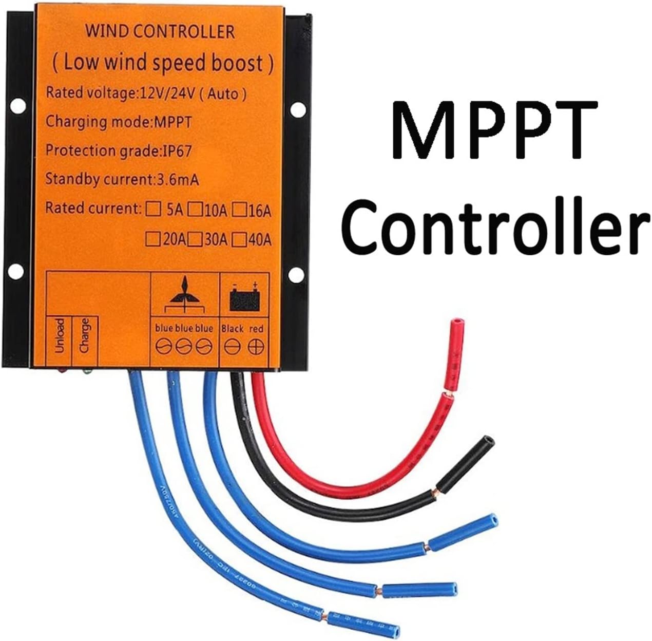 Wind Turbine, Home 3000W Vertical Axis Wind Turbine Generator 3KW 12V 24V 48V with MPPT Controller Small Low Noise Windmill for Streetlights(White with Control,24V)