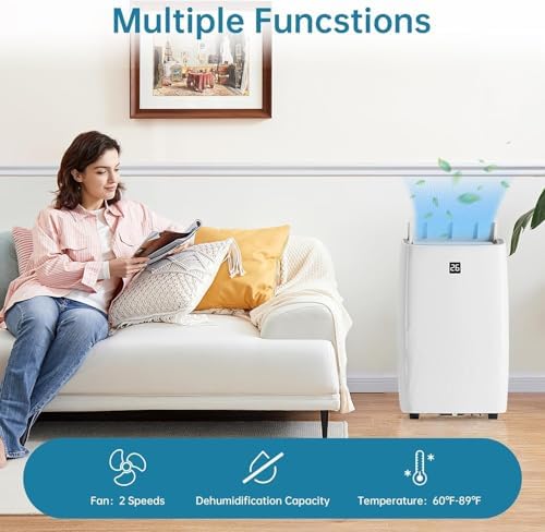 12000Btu Portable Air Conditioner 4-in-1 Portable AC Unit Cool up to 550 sq.ft, Portable Air Conditioners with Remote Control, Window Kit1-24H Timer