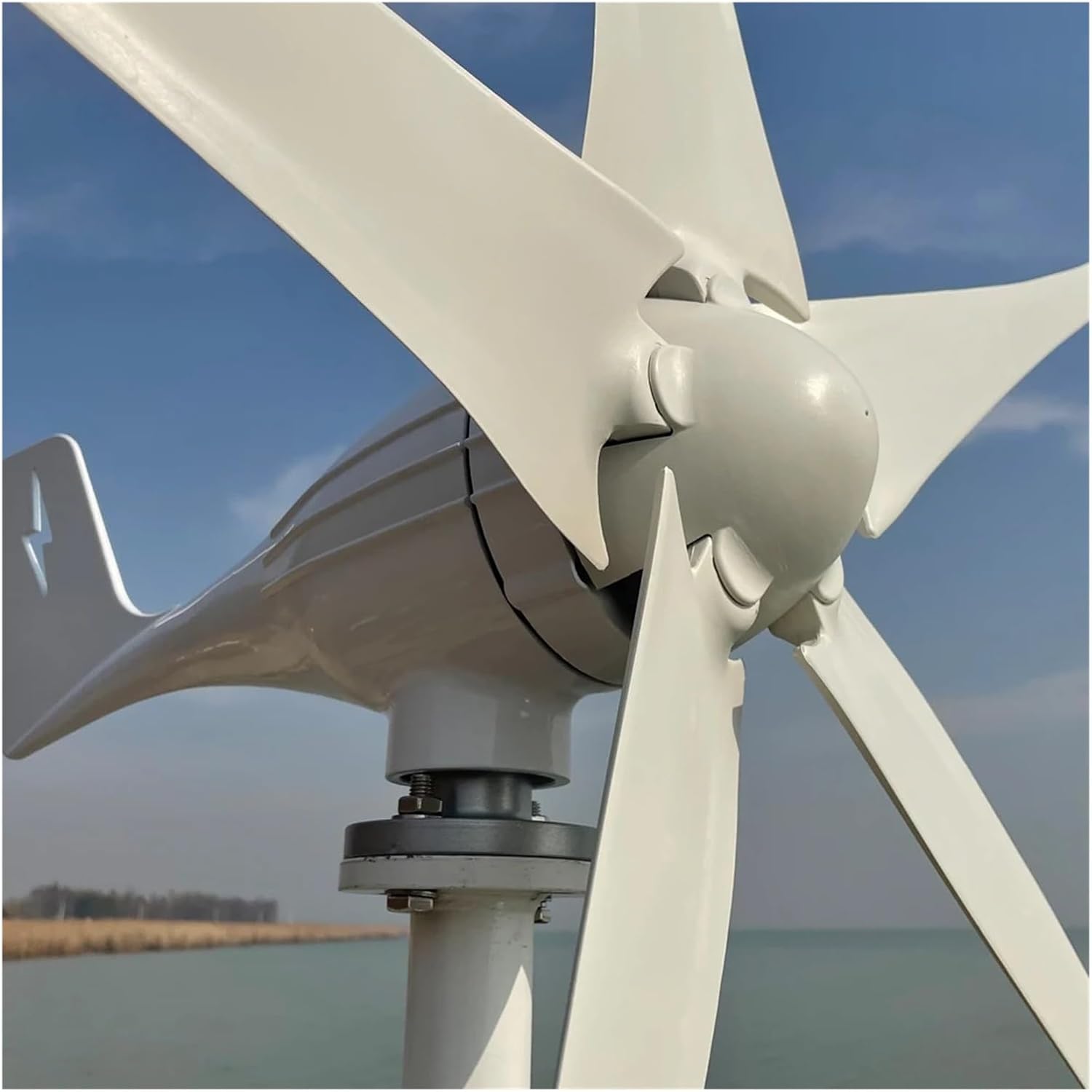 5000W Horizontal Wind Turbine Generator 5 Blades 48V 24V with MPPT Charger Controller Off Grid System for Home Use Industrial Energy(with Mppt Controller,12V)