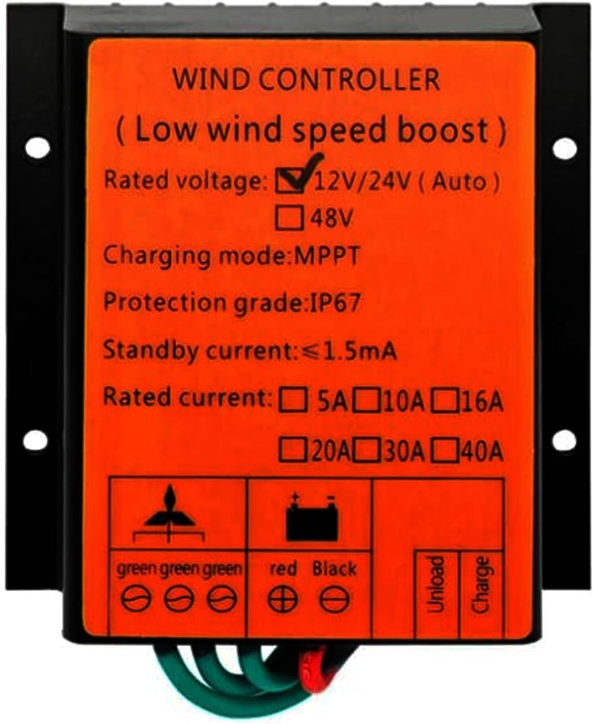 220v,HYZHANHONG 12V 24V 48V 220V MPPT Wind Charge Controller, 4000W Waterproof Wind Turbine Controller Wind Power Regulator IP67 Protection Grade, Dust-Proof/Oxidation-Resistant