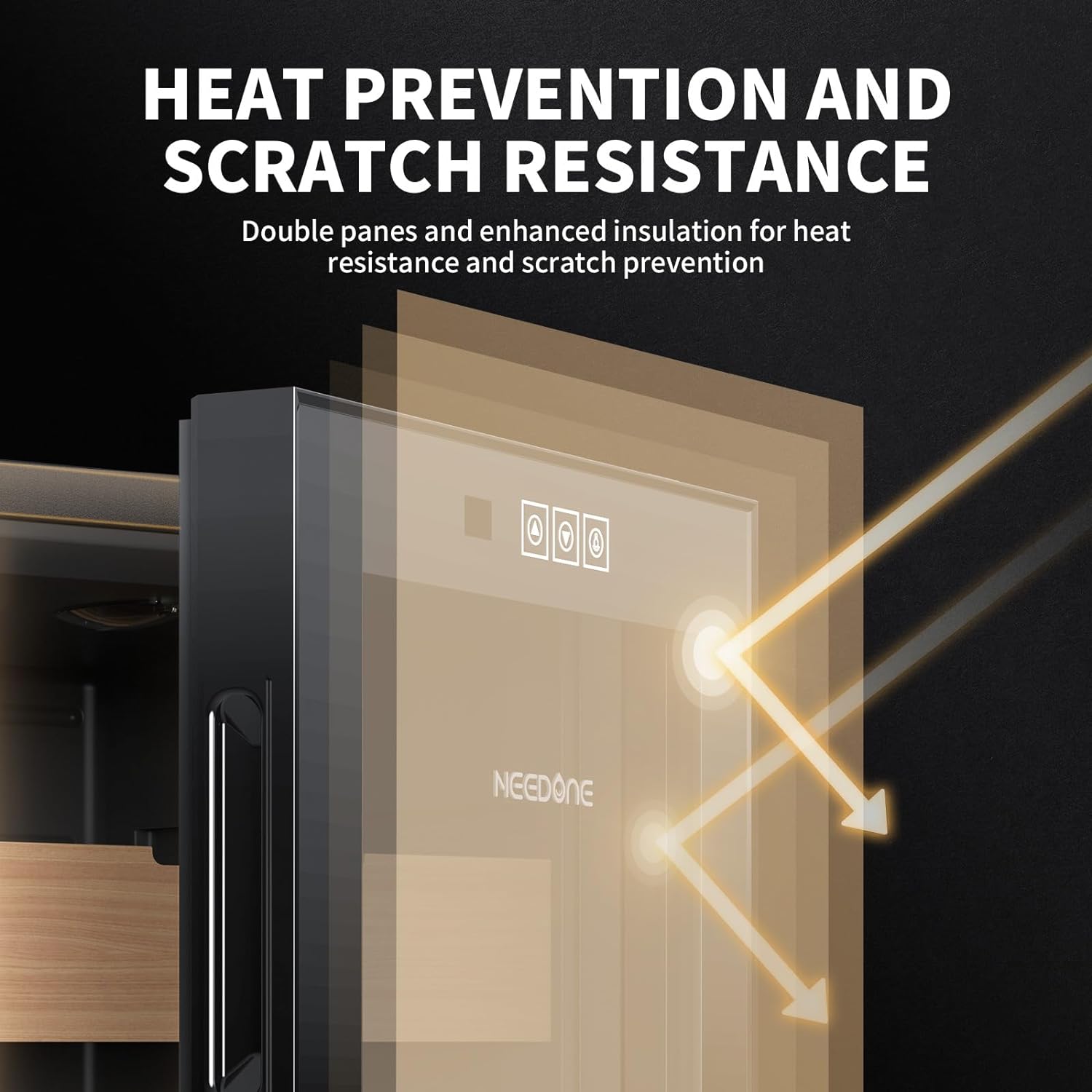 NEEDONE 300 Count Electric Cabinet, Made with Spanish Cedar Wood Shelves & Drawer with Hygrometer, LED Lighting, Cooling Function, Gift for Men