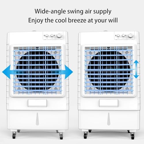 Evaporative Air Cooler, Portable Swamp Cooler with Knob Control and Large Water Tank, 3-in-1 Air Conditioner for Office Garage