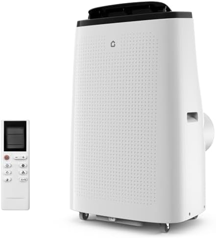 14,000 BTUs Portable Air Conditioner with 3-in-1 Room AC Unit for 750 Sq. Ft, 50dB Ultra Quiet, Window Kits Included Drainage Pipe & Remote Control, Grey Top Cover